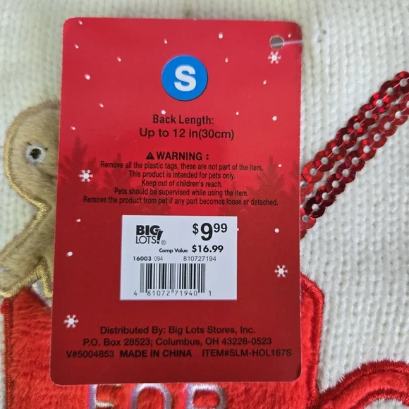 HAPPY HOWLIDAYS | NWT Dog Christmas Sweater in White/Red sz S - Picture 4 of 8